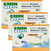 U Green Clean S90001 30'lu x 3 Adet Bitkisel Bulaşık Makinesi Tableti