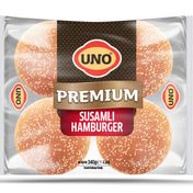 Uno Premium 4'lü 340 gr Susamlı Hamburger Ekmeği