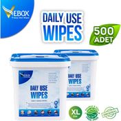 Vebox 2x500'lü Daily Use Wipes Günlük Kulanım Kova Islak Mendil