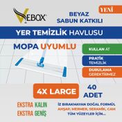 Vebox 40 Yaprak 4xl Easy Wet Wipes Beyaz Sabun Katkılı Mopa Uyumlu Yer Temizlik Havlusu