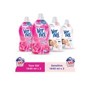Vernel Max Taze Gül 2x1440 ml + Sensitive 2x1440 ml Çamaşır Yumuşatıcı