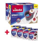 Vileda Spino Ultra Otomatik Temizlik Seti + 4 Yedek Paspas