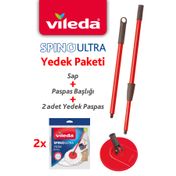 Vileda Spino Ultra Yedek Sap + Başlık + 2 Adet Yedek Paspas Paketi