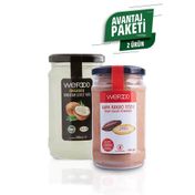 Wefood Organik 300 ml Hindistan Cevizi Yağı + 140 gr Ham Kakao Tozu