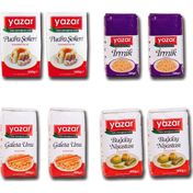 Yazar 2'li 500 gr Pudra Şekeri + 2'li 500 gr İrmik + 2'li 400 gr Galeta Unu + 2'li 400 gr Buğday Nişastası