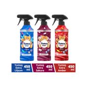 Yumoş 3x450 ml Sprey Amber + Sakura + Lilyum Sprey