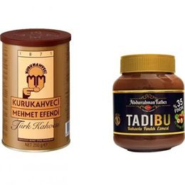 Abdurrahman Tatlıcı 330 gr Tadıbu Kakaolu Fındık Ezmesi + Kuru Kahveci Mehmet Efendi 250 gr Türk Kahvesi
