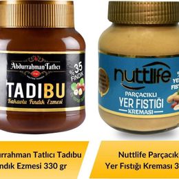 Abdurrahman Tatlıcı 330 gr Tadıbu + Nuttlife 330 gr Parçacıklı Yer Fıstığı Kreması