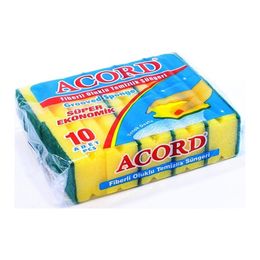 Acord 10 Adet Bulaşık Süngeri Oluklu