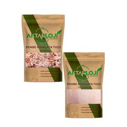 Aktarix 1 kg İri Pembe Himalaya Tuzu + 1 kg İnce Pembe Himalaya Tuzu