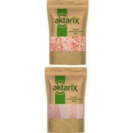 Aktarix 1 kg İri Pembe Himalaya Tuzu + 1 kg İnce Pembe Himalaya Tuzu