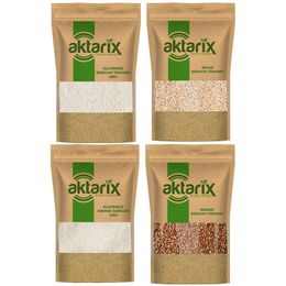 Aktarix 100 gr Tane Beyaz Sorgum + 100 gr Beyaz Sorgum Unu + 100 gr Tane Kırmızı Sorgum + 100 gr Kırmızı Sorgum Unu