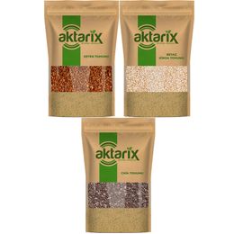 Aktarix 250 gr Chia Tohumu + 250 gr Kinoa Tohumu + 250 gr Keten Tohumu