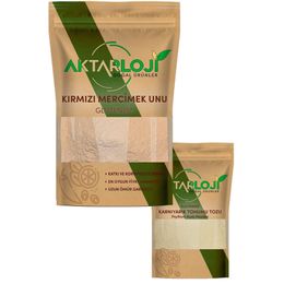 Aktarloji 1 kg Kırmızı Mercimek Unu + 50 gr Karnıyarık Tohumu Tozu