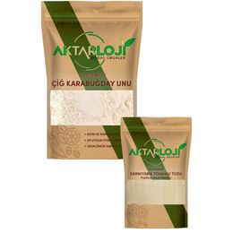 Aktarloji 5 kg Çiğ Karabuğday Unu + 100 gr Karnıyarık Tohumu Tozu