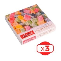 Aktürk Hindistan Cevizli Meyveli 3x300 gr Lokum