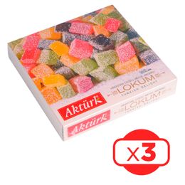Aktürk Hindistan Cevizli Meyveli 3x300 gr Lokum