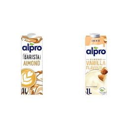 Alpro 1 lt Profesyonel Badem Bitki Bazlı İçecek + 1 lt Badem Vanilya Bitki Bazlı İçecek