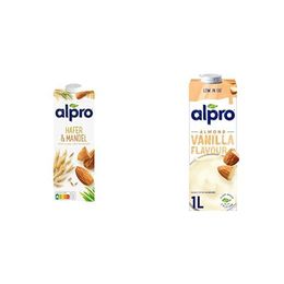 Alpro 1 lt Yulaf Badem Bitki Bazlı İçecek + 1 lt Badem Vanilya Bitki Bazlı İçecek