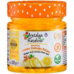 Antalya Reçelcisi 290 gr Şeker İlavesiz Zencefilli Limon Kabuğu Reçeli