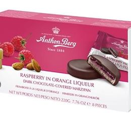 Anthon Berg 220 gr Bitter Çikolata Kaplı Portakal Likörlü Ahududu Dolgulu Badem Ezmesi