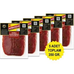 Apikoğlu 5x70 gr Yüksek Proteinli Kekikli ve Kırmızı Biberli Dana Kuru Et