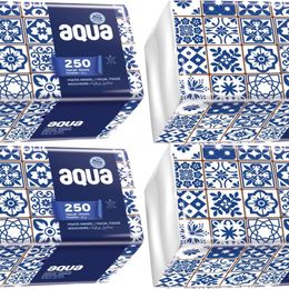 Aqua Tekli 4'lü 250 Yaprak Pratik Mendil