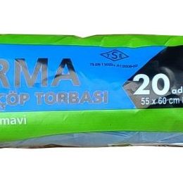 Arma 20 Adetlik 1 Rulo Mavi Orta Boy 55x60 cm 30 lt Çöp Poşeti