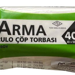Arma Kimpack Beyaz Mini Boy 40 Adetlik 40 Rulo 40x50 cm 20 lt Çöp Torbası Poşeti
