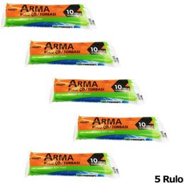 Arma Standart Büyük Boy 65x80 cm Mavi 10 Adetlik 5 Rulo 50 lt Çöp Torbası Poşeti