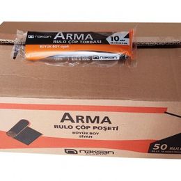 Arma Standart Büyük Boy 65x80 cm Siyah 10 Adetlik 50 Rulo 50 lt Çöp Torbası Poşeti