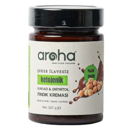 Aroha 320 gr Şekersiz Kakaolu Eritritollü Ketojenik Fındık Kreması