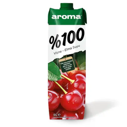Aroma 1 lt 1/1 Tetra Prizma %100 Vişne-Elma Suyu