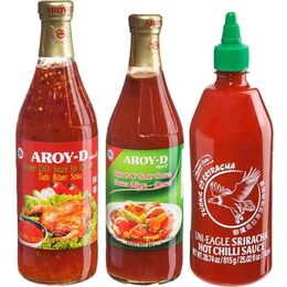 Aroy-D Sos Paketi Tatlı Biber Sosu, Tatlı Ekşi Sos, Sriracha Acı Biber Sosu