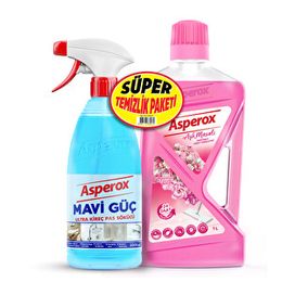 Asperox 1 lt Mavi Güç + 1 lt Pembe Yüzey Temizleyici
