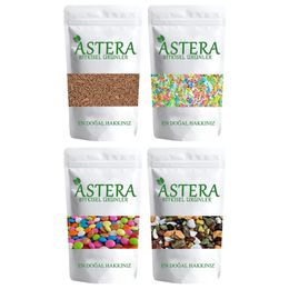 Astera 100 gr Renkli Pasta Süsü + 100 gr Bonibon + 100 gr Kakaolu Pasta Süsü + 100 gr Çakıltaşı Çikolata