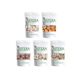 Astera 5'li 1 kg Sütlü + Kadayıflı + Çifte Kavrulmuş + Narlı + Kuş Lokumu Lokum