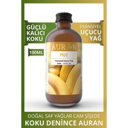 Auran 100 ml Muz Saf Esansiyel Uçucu Yağ Buhurdanlık Yağı Difüzör Esansı Aromaterapi Ortam Küre Koku Yağı