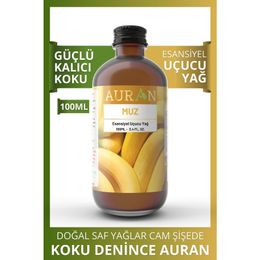 Auran 100 ml Muz Saf Esansiyel Uçucu Yağ Buhurdanlık Yağı Difüzör Esansı Aromaterapi Ortam Küre Koku Yağı