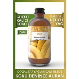 Auran 100 ml Muz Saf Esansiyel Uçucu Yağ Buhurdanlık Yağı Difüzör Esansı Aromaterapi Ortam Küre Koku Yağı