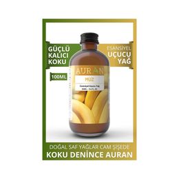Auran 100 ml Muz Saf Esansiyel Uçucu Yağ Buhurdanlık Yağı Difüzör Esansı Aromaterapi Ortam Küre Koku Yağı