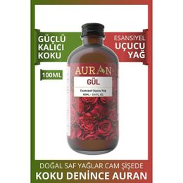 Auran Gül 100 ml Esansiyel Uçucu Yağ Buhurdanlık Yağı Difüzör Esansı Aromaterapi Ortam Küre Koku Yağı