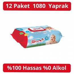 Baby Turco 12x90'lı Beyaz Sabun Kokulu Islak Havlu