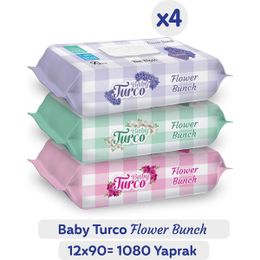 Baby Turco 12x90'lı Flower Bunch Islak Havlu