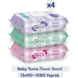 Baby Turco 12x90'lı Flower Bunch Islak Havlu