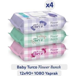 Baby Turco 12x90'lı Flower Bunch Islak Havlu