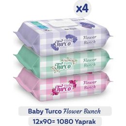 Baby Turco 12x90'lı Flower Bunch Islak Havlu