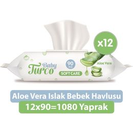 Baby Turco 12x90'lı Softcare Aloe Vera Islak Bebek Havlusu