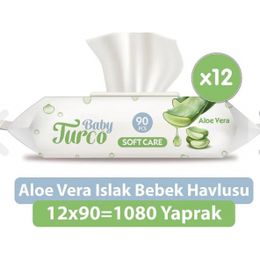 Baby Turco 12x90'lı Softcare Aloe Vera Islak Bebek Havlusu