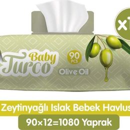 Baby Turco 12x90'lı Zeytinyağlı Islak Mendil